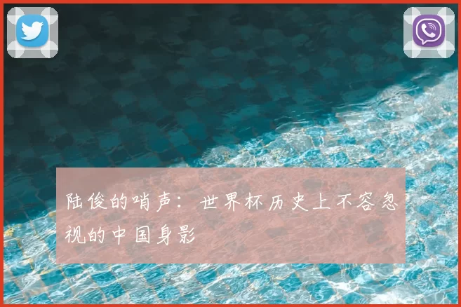 陆俊的哨声:世界杯历史上不容忽视的中国身影